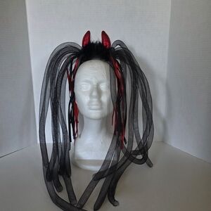 Spencer's Red and Black Devil Horn Headpiece